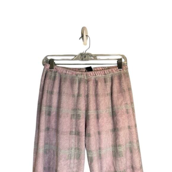 Mia & Tess Pink Gray Plaid Sleepwear PJ Pajama Pants Fleece Women Sz M - Picture 5 of 8